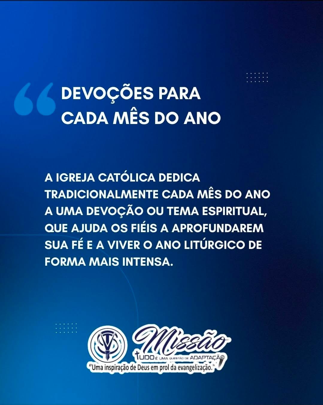 Apresentação oficial: Devoções para cada mês do ano